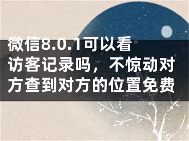 微信8.0.1可以看訪客記錄嗎，不驚動(dòng)對(duì)方查到對(duì)方的位置免費(fèi)