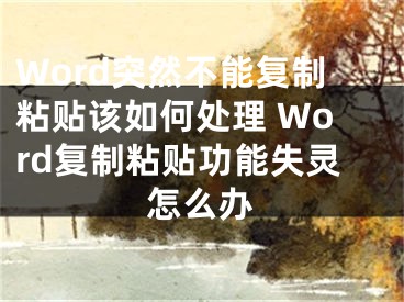 Word突然不能復制粘貼該如何處理 Word復制粘貼功能失靈怎么辦