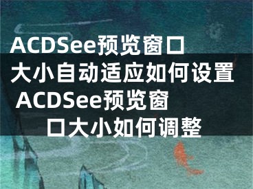 ACDSee預(yù)覽窗口大小自動適應(yīng)如何設(shè)置 ACDSee預(yù)覽窗口大小如何調(diào)整