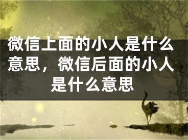 微信上面的小人是什么意思，微信后面的小人是什么意思