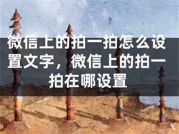 微信上的拍一拍怎么設置文字，微信上的拍一拍在哪設置