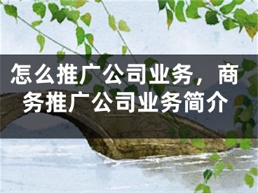 怎么推廣公司業(yè)務(wù)，商務(wù)推廣公司業(yè)務(wù)簡(jiǎn)介