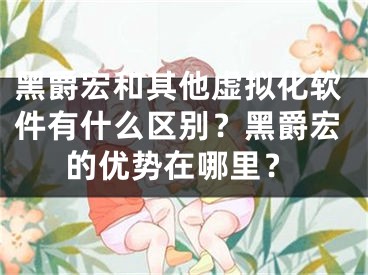 黑爵宏和其他虛擬化軟件有什么區(qū)別？黑爵宏的優(yōu)勢在哪里？