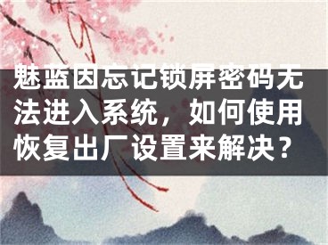 魅藍因忘記鎖屏密碼無法進入系統(tǒng)，如何使用恢復(fù)出廠設(shè)置來解決？