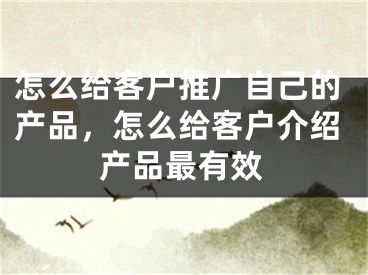 怎么給客戶推廣自己的產(chǎn)品，怎么給客戶介紹產(chǎn)品最有效