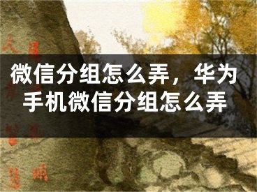 微信分組怎么弄，華為手機(jī)微信分組怎么弄