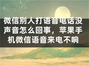 微信別人打語音電話沒聲音怎么回事，蘋果手機微信語音來電不響