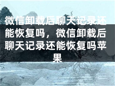 微信卸載后聊天記錄還能恢復(fù)嗎，微信卸載后聊天記錄還能恢復(fù)嗎蘋(píng)果