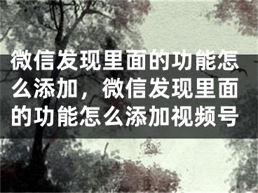 微信發(fā)現(xiàn)里面的功能怎么添加，微信發(fā)現(xiàn)里面的功能怎么添加視頻號(hào)