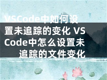 VSCode中如何設(shè)置未追蹤的變化 VSCode中怎么設(shè)置未追蹤的文件變化