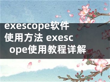 exescope軟件使用方法 exescope使用教程詳解