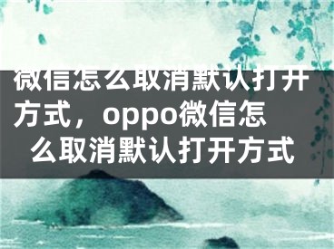 微信怎么取消默認(rèn)打開方式，oppo微信怎么取消默認(rèn)打開方式