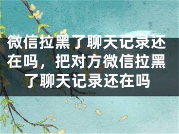 微信拉黑了聊天記錄還在嗎，把對(duì)方微信拉黑了聊天記錄還在嗎