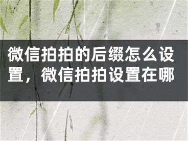 微信拍拍的后綴怎么設(shè)置，微信拍拍設(shè)置在哪