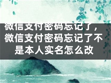 微信支付密碼忘記了，微信支付密碼忘記了不是本人實(shí)名怎么改