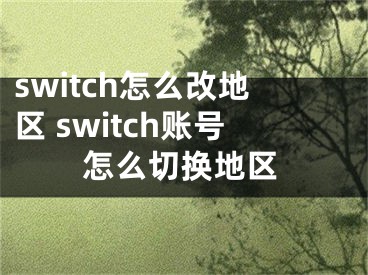 switch怎么改地區(qū) switch賬號(hào)怎么切換地區(qū)