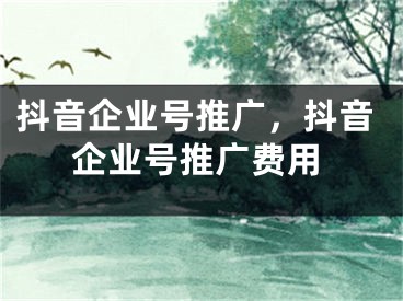 抖音企業(yè)號(hào)推廣，抖音企業(yè)號(hào)推廣費(fèi)用