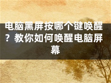 電腦黑屏按哪個鍵喚醒？教你如何喚醒電腦屏幕