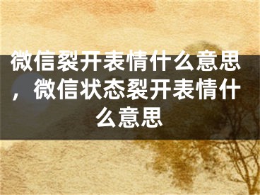 微信裂開表情什么意思，微信狀態(tài)裂開表情什么意思