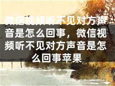 微信視頻聽(tīng)不見(jiàn)對(duì)方聲音是怎么回事，微信視頻聽(tīng)不見(jiàn)對(duì)方聲音是怎么回事蘋果