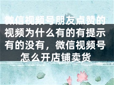 微信視頻號朋友點贊的視頻為什么有的有提示有的沒有，微信視頻號怎么開店鋪賣貨