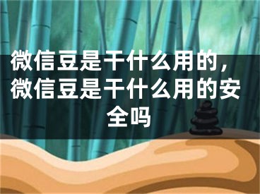 微信豆是干什么用的，微信豆是干什么用的安全嗎