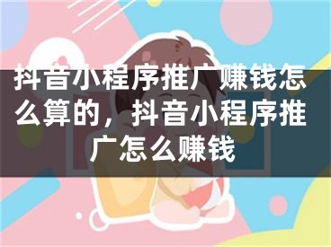 抖音小程序推廣賺錢怎么算的，抖音小程序推廣怎么賺錢