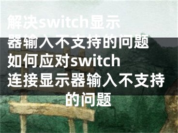 解決switch顯示器輸入不支持的問題 如何應(yīng)對(duì)switch連接顯示器輸入不支持的問題