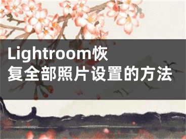 Lightroom恢復全部照片設置的方法