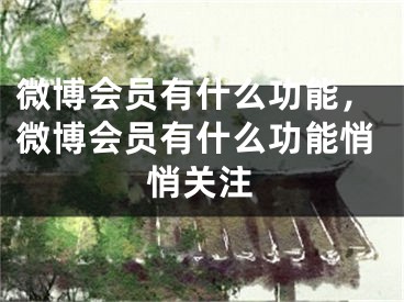 微博會員有什么功能，微博會員有什么功能悄悄關(guān)注