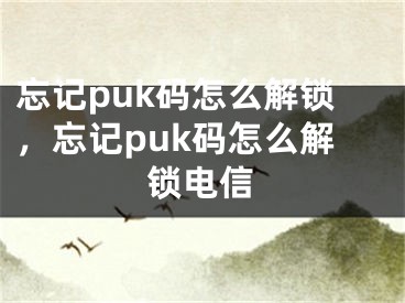 忘記puk碼怎么解鎖，忘記puk碼怎么解鎖電信