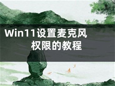 Win11設(shè)置麥克風(fēng)權(quán)限的教程