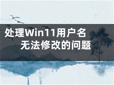 處理Win11用戶名無(wú)法修改的問(wèn)題