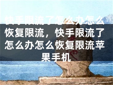 快手限流了怎么辦怎么恢復(fù)限流，快手限流了怎么辦怎么恢復(fù)限流蘋果手機(jī)