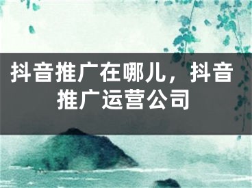 抖音推廣在哪兒，抖音推廣運營公司