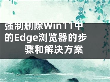 強制刪除Win11中的Edge瀏覽器的步驟和解決方案