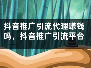 抖音推廣引流代理賺錢嗎，抖音推廣引流平臺