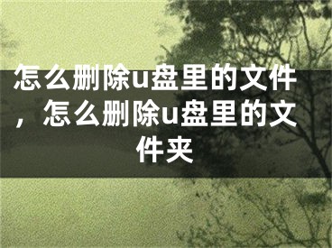 怎么刪除u盤里的文件，怎么刪除u盤里的文件夾