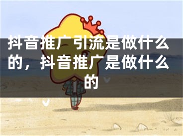 抖音推廣引流是做什么的，抖音推廣是做什么的