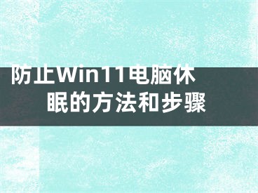 防止Win11電腦休眠的方法和步驟