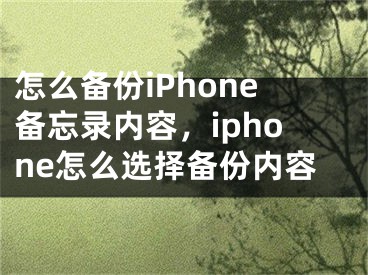 怎么備份iPhone備忘錄內(nèi)容，iphone怎么選擇備份內(nèi)容