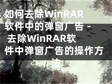 如何去除WinRAR軟件中的彈窗廣告 - 去除WinRAR軟件中彈窗廣告的操作方法