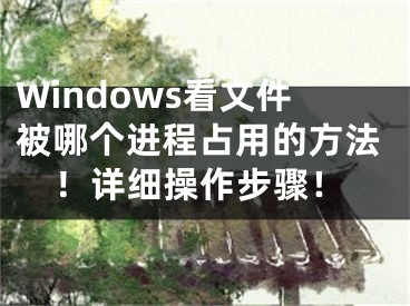 Windows看文件被哪個進程占用的方法！詳細操作步驟！