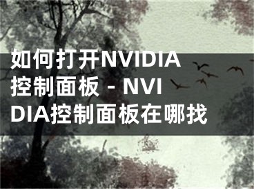 如何打開NVIDIA控制面板 - NVIDIA控制面板在哪找