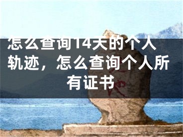 怎么查詢14天的個人軌跡，怎么查詢個人所有證書