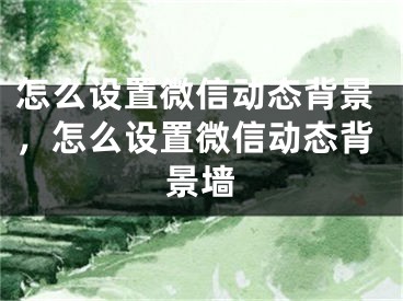 怎么設(shè)置微信動態(tài)背景，怎么設(shè)置微信動態(tài)背景墻