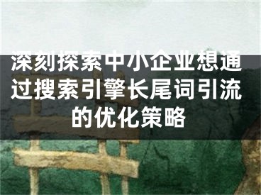 深刻探索中小企業(yè)想通過搜索引擎長(zhǎng)尾詞引流的優(yōu)化策略