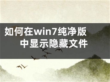 如何在win7純凈版中顯示隱藏文件