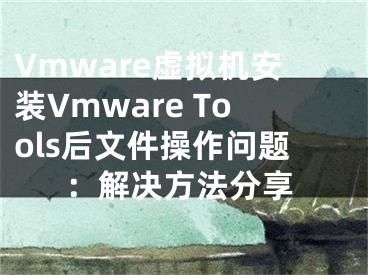 Vmware虛擬機(jī)安裝Vmware Tools后文件操作問題：解決方法分享