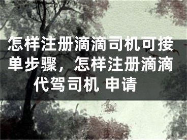 怎樣注冊(cè)滴滴司機(jī)可接單步驟，怎樣注冊(cè)滴滴代駕司機(jī) 申請(qǐng)